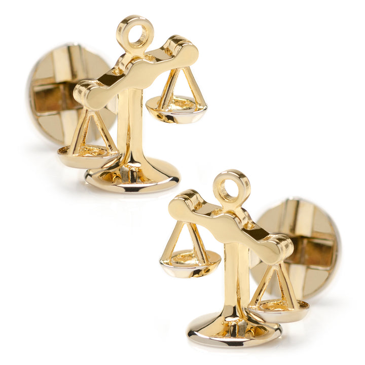 Moving Parts Gold Scales of Justice Cufflinks Image 1