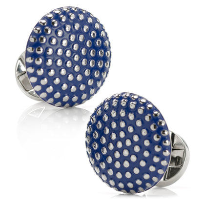 Navy Circle Dot Texture Cufflinks Image 1