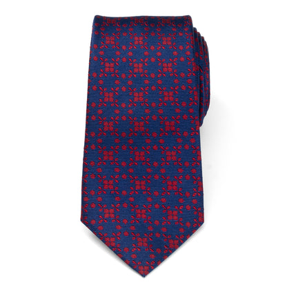 Navy/Red Patterned Men's Tie Image 3