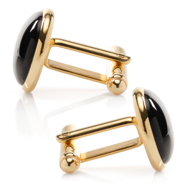 Gold and Onyx Cufflinks Image 4