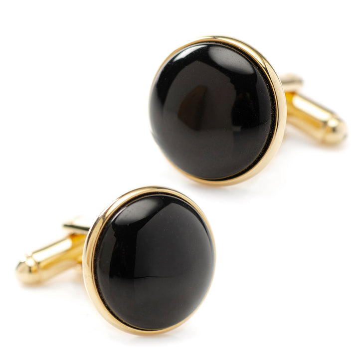 Gold and Onyx Cufflinks Image 1