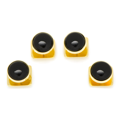 Gold and Onyx Studs Image 1