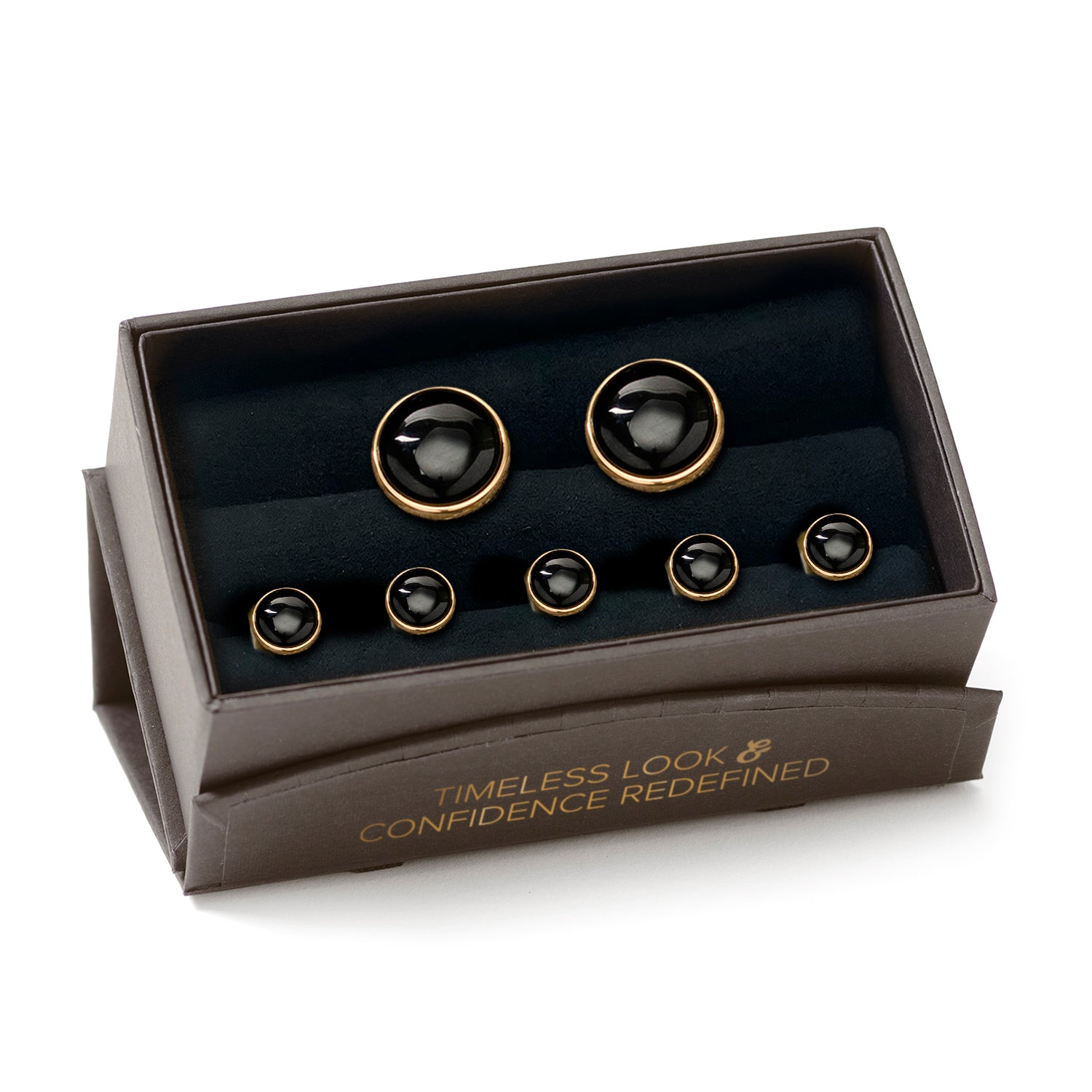 Gold and Onyx 5-Stud Set Image 7
