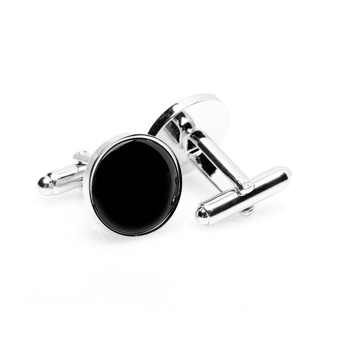 Silver and Onyx Cufflinks Image 3