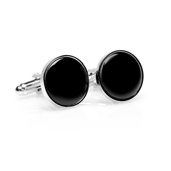 Silver and Onyx Cufflinks Image 4