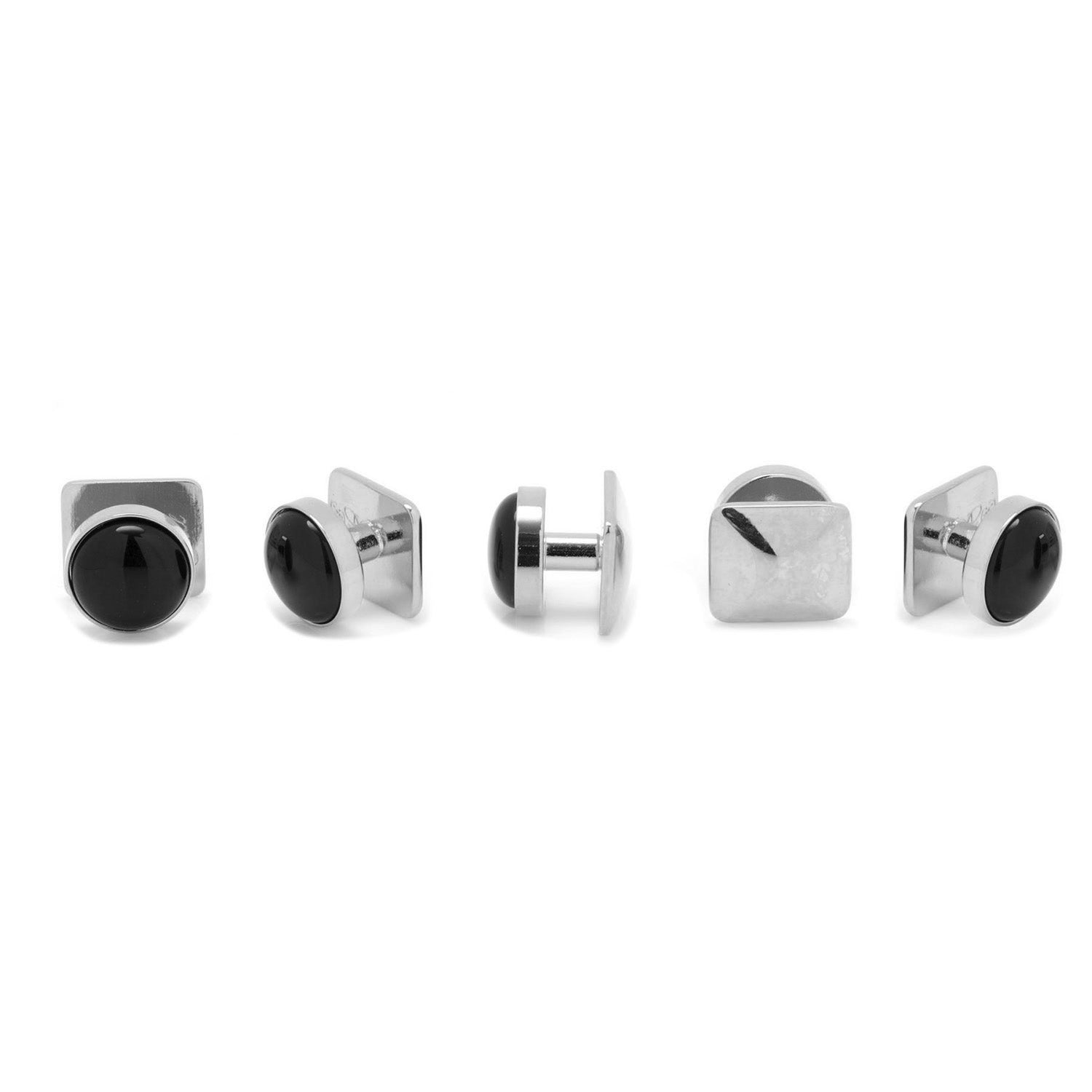 Silver and Onyx 5-Stud Set Image 3