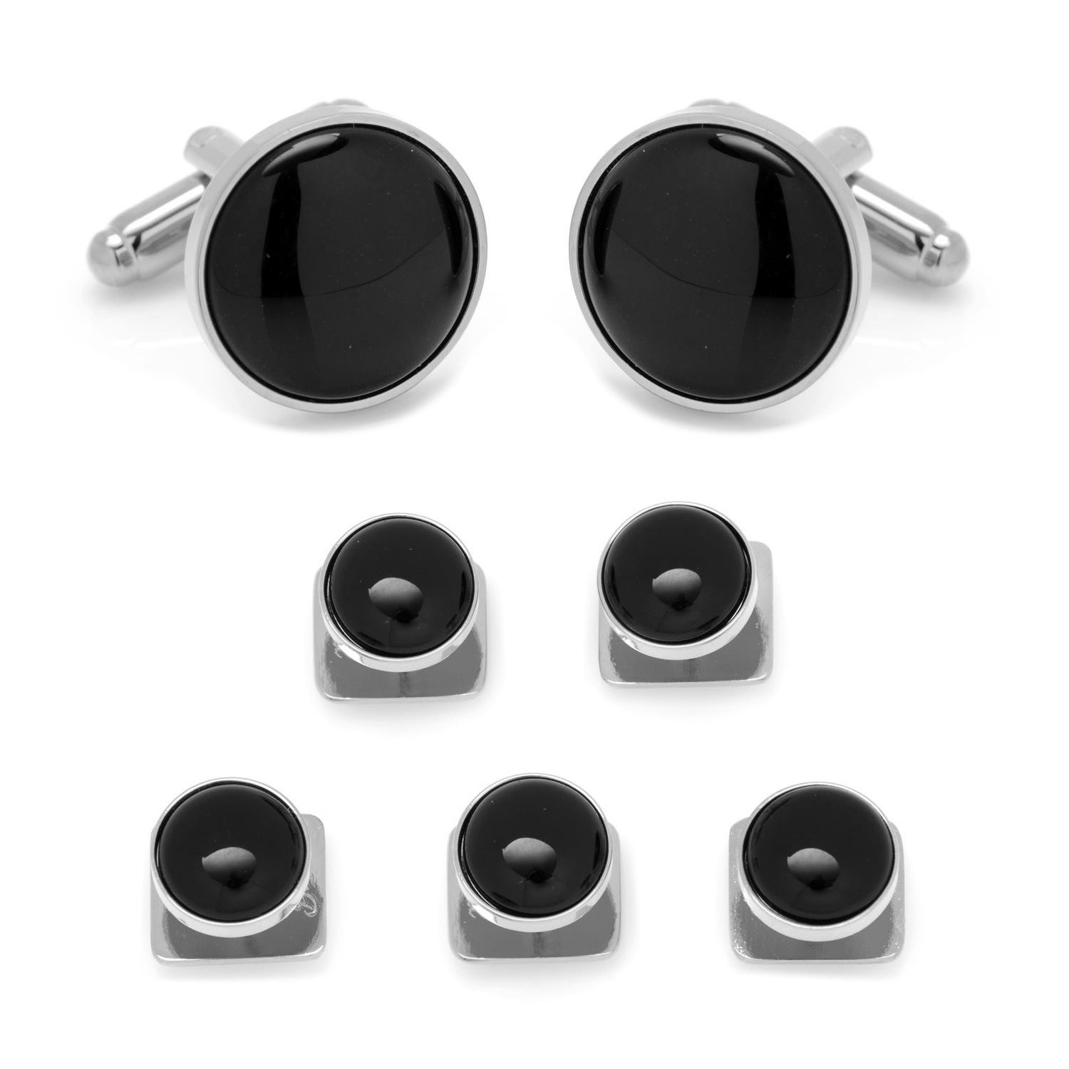 Silver and Onyx Stud Set Image 1