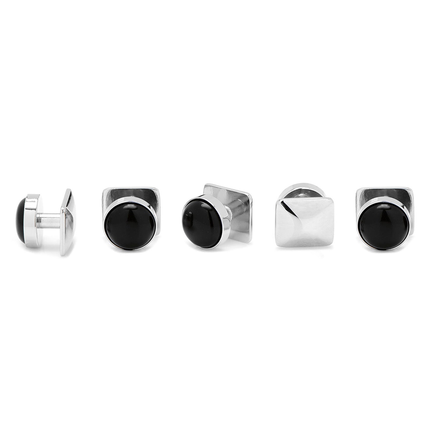 Silver and Onyx Studs Image 3