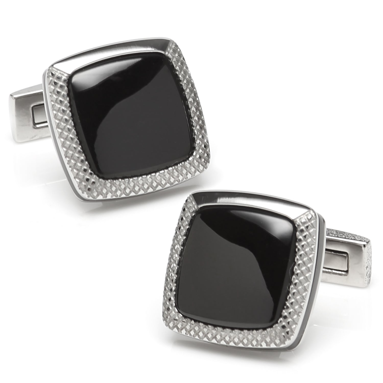 Onyx Cushion Stainless Steel Cufflinks Image 1