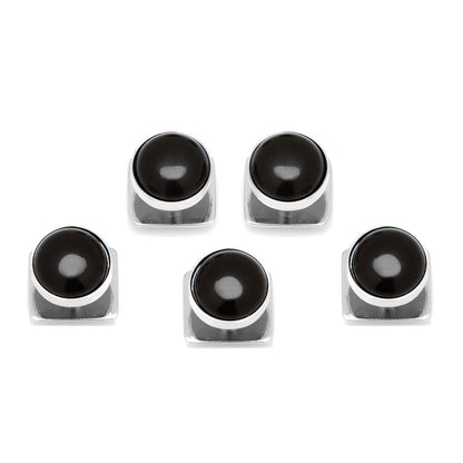 Silver and Onyx Studs Image 1