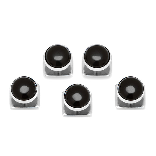 Silver and Onyx Studs Image 1