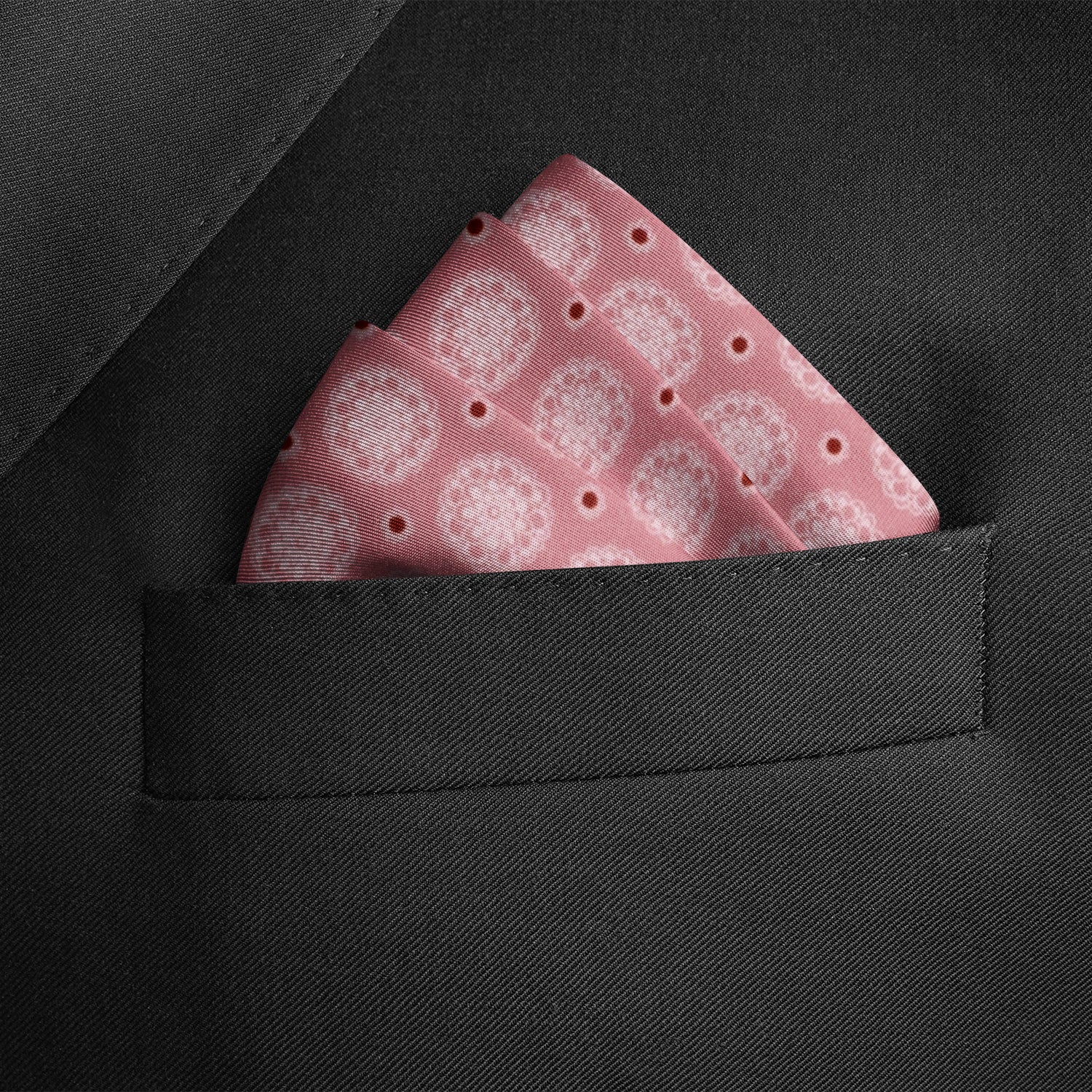 Dusty Blush Floral Motif Pocket Square Image 2