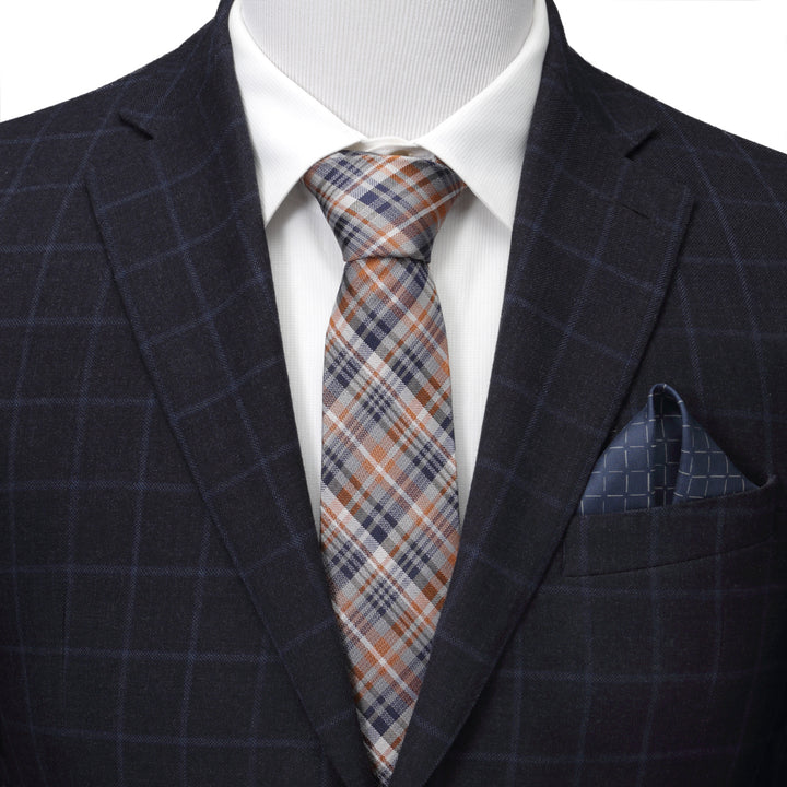 Gray Plaid Men's Tie Image 2