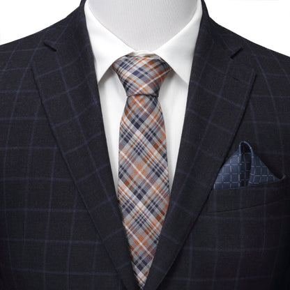 Gray Plaid Men's Tie Image 2