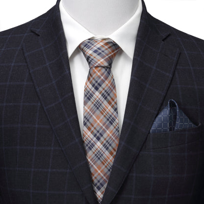Gray Plaid Men's Tie Image 2