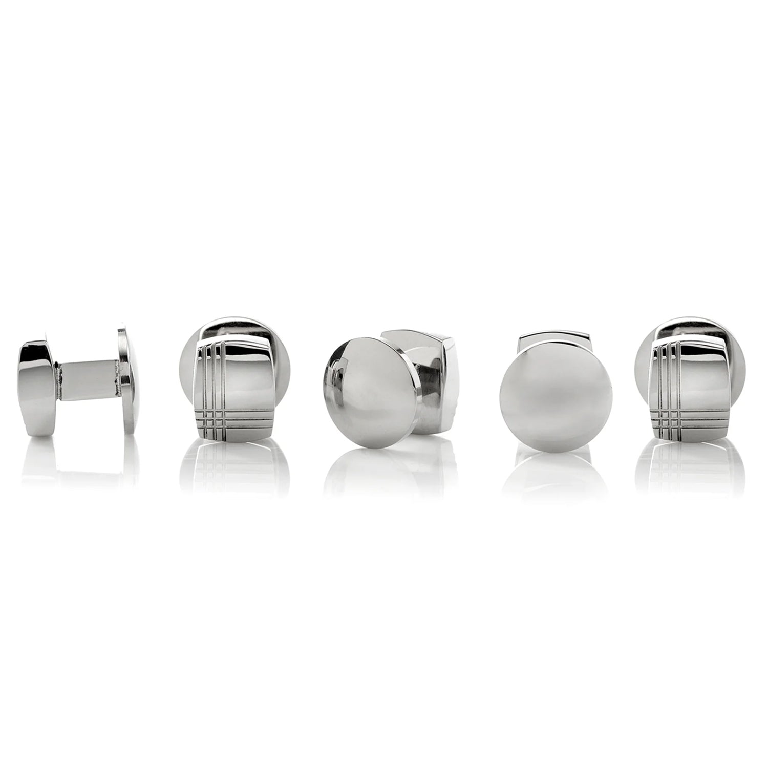 Stainless Steel Tartan Plaid 5-Stud Set Image 3