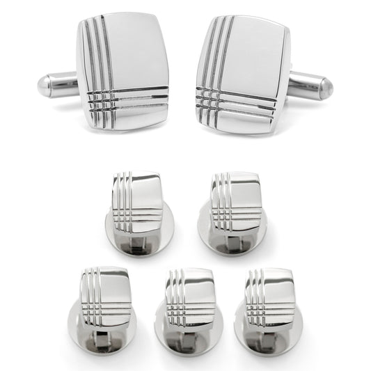 Stainless Steel Tartan Plaid Stud Set Image 1