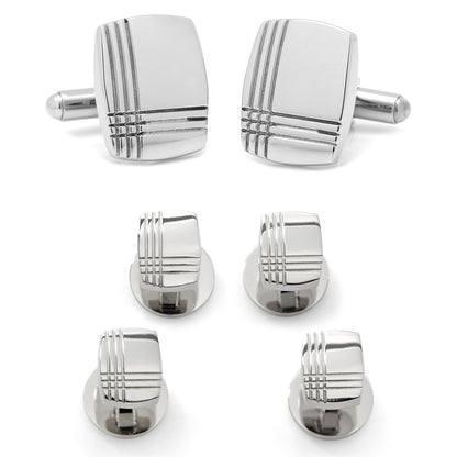 Stainless Steel Tartan Plaid Stud Set Image 1