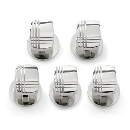Stainless Steel Tartan Plaid Studs Image 1