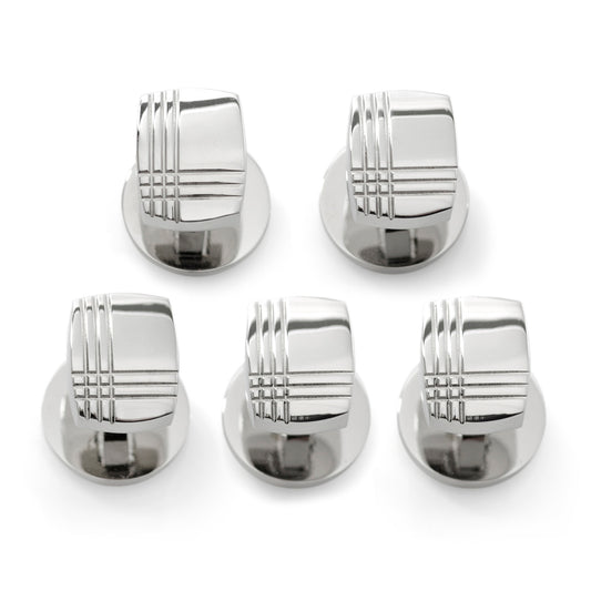 Stainless Steel Tartan Plaid Studs Image 1