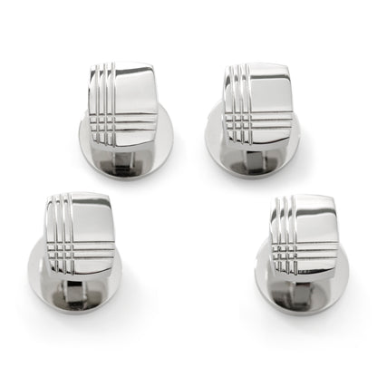 Stainless Steel Tartan Plaid Studs Image 1