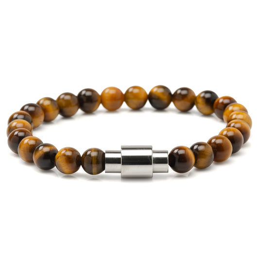 Tigers Eye Beaded Bracelet with Magnetic Closure Image 1