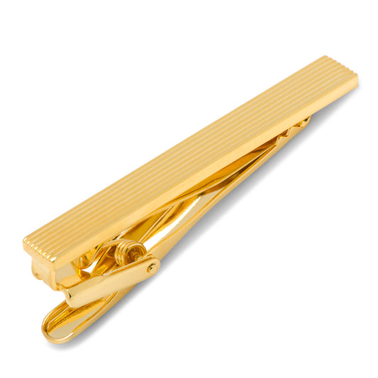 Gold Pinstripe Tie Clip Image 1