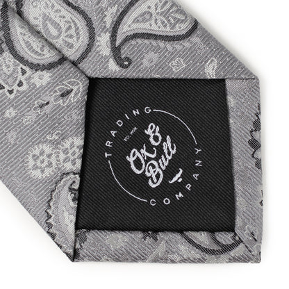 Gray Paisley Men's Tie Image 5