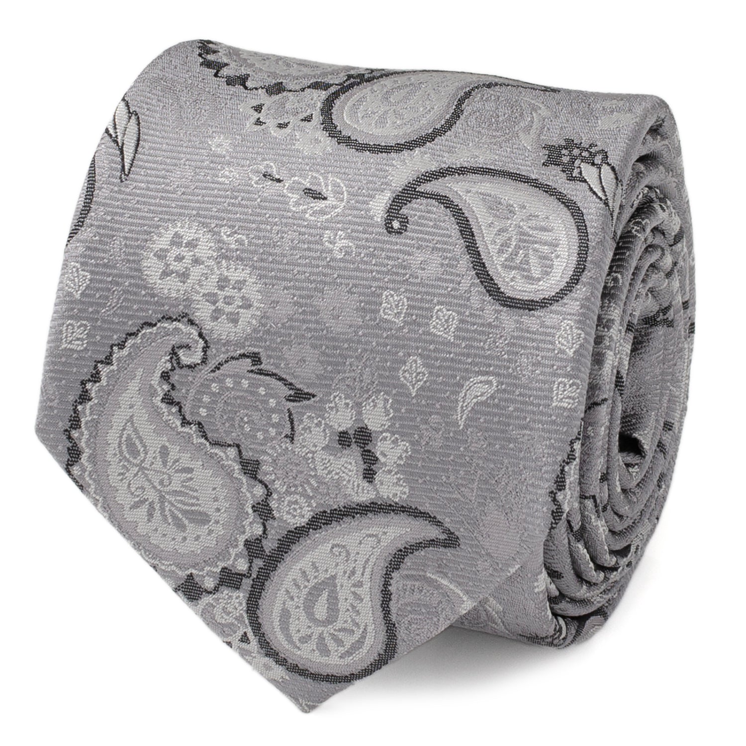 Gray Paisley Men's Tie Image 1