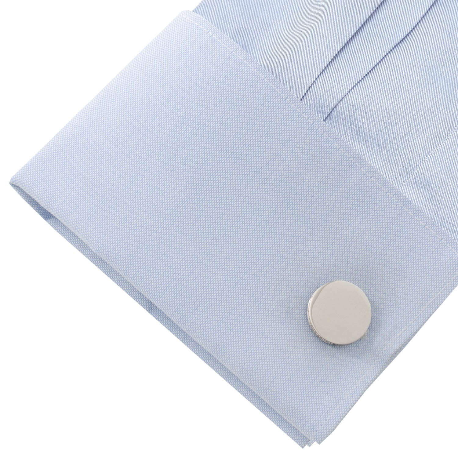 Stainless Steel Engravable Pave Edge Cufflinks Image 5