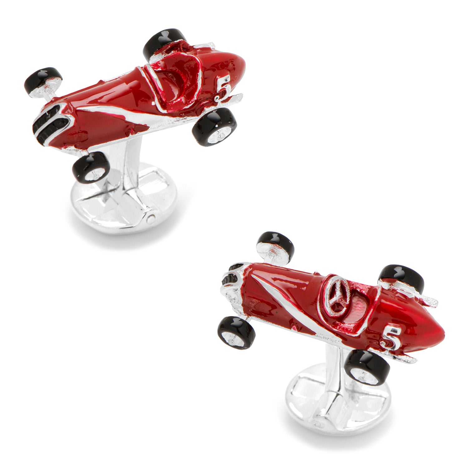 3D Vintage Race Car Cufflinks Image 1