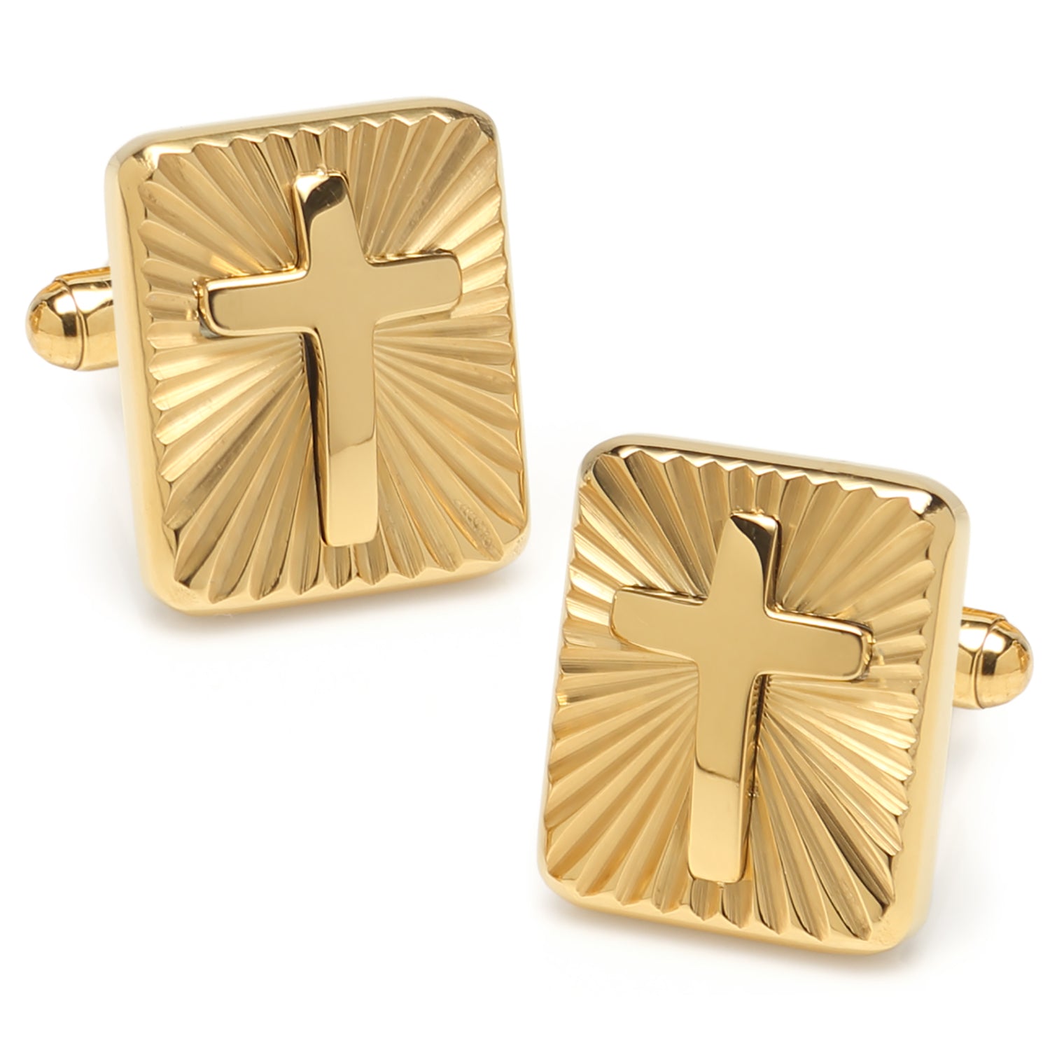 Radiant Cross Gold Sterling Silver Cufflinks Image 1