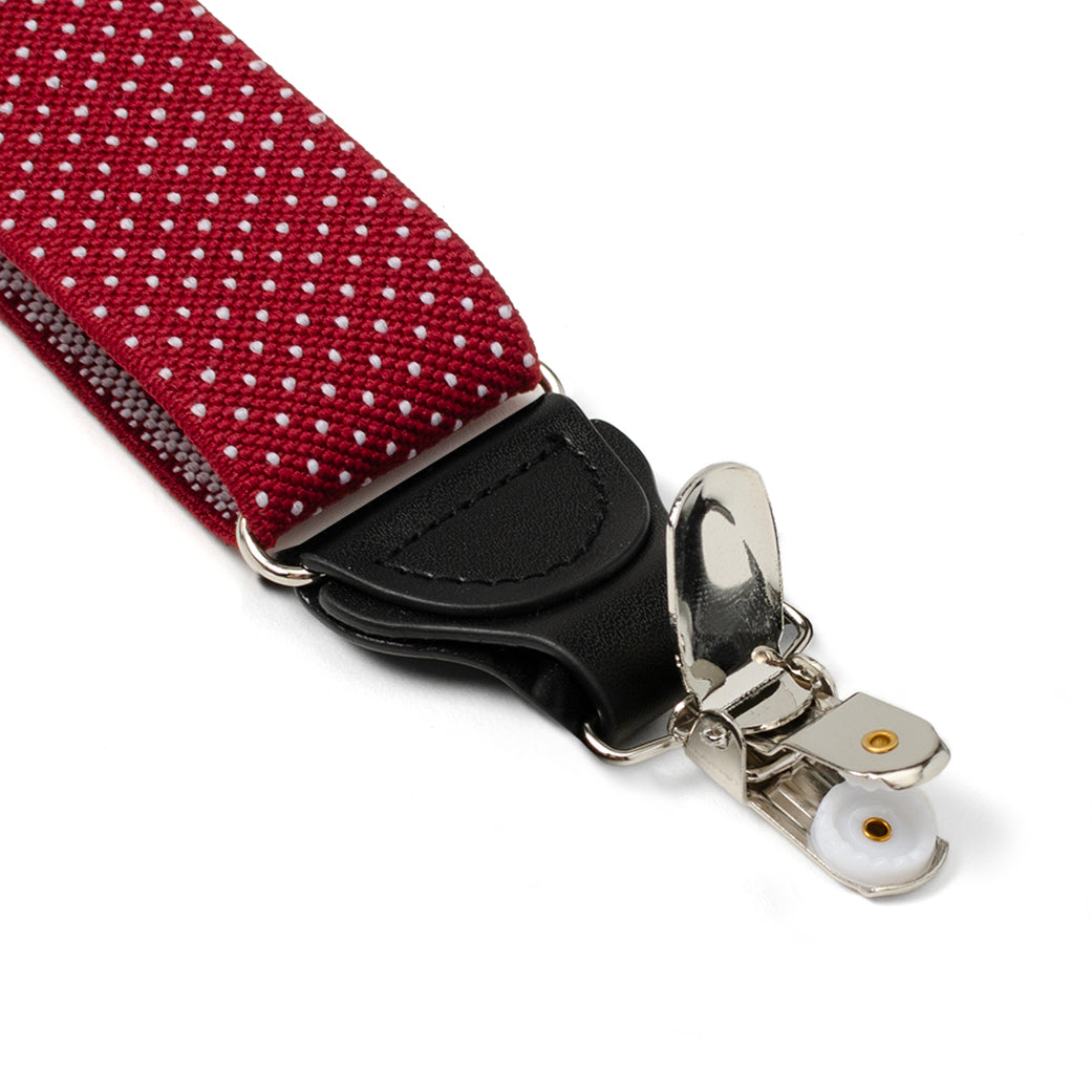 Maroon Dot Clip Suspenders Image 3