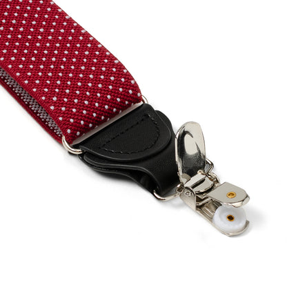 Maroon Dot Convertible Suspenders Image 3