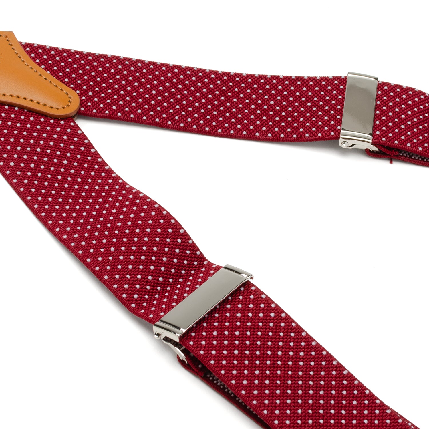 Maroon Dot Clip Suspenders Image 4