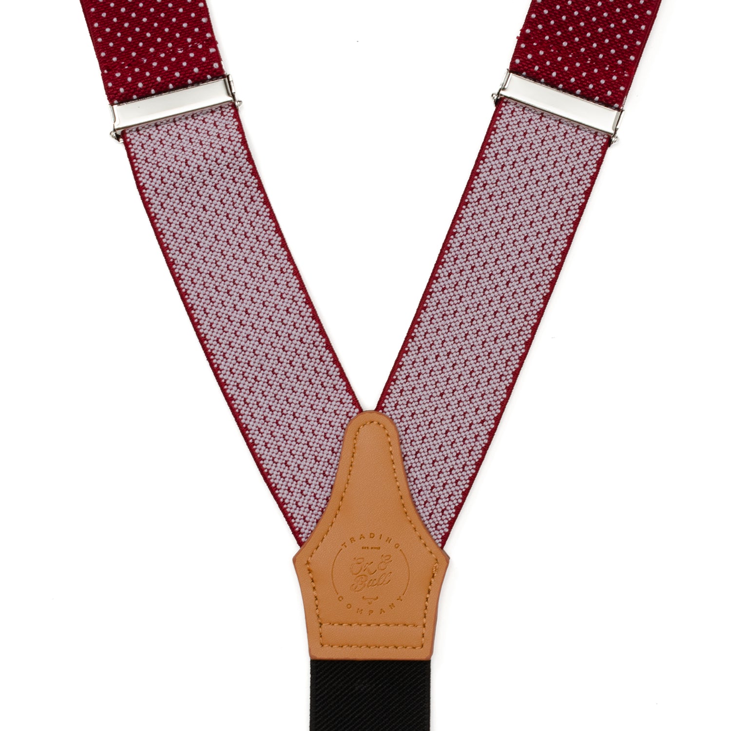 Maroon Dot Convertible Suspenders Image 7