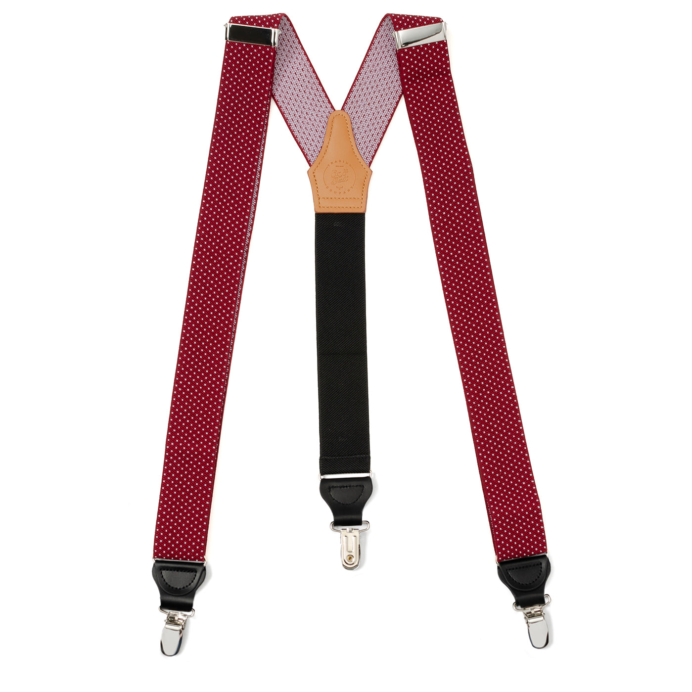 Maroon Dot Convertible Suspenders Image 1