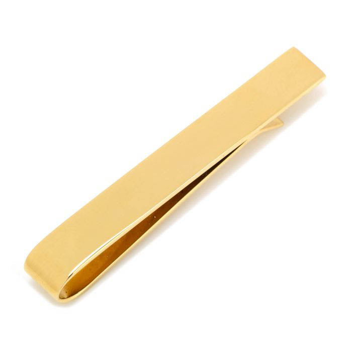 Engravable Rectangle Gold Cufflinks and Tie Bar Gift Set Image 3