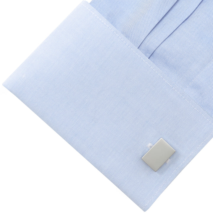 Engravable Rectangle Cufflinks and Tie Bar Gift Set Image 5