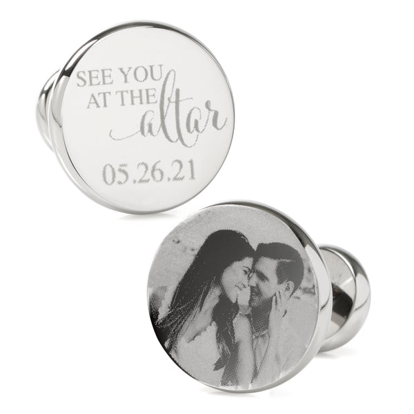 See You at the Altar Custom Photo Cufflinks Image 1