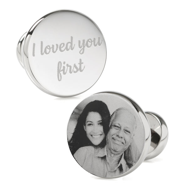 I Loved You First Custom Photo Cufflinks Image 1