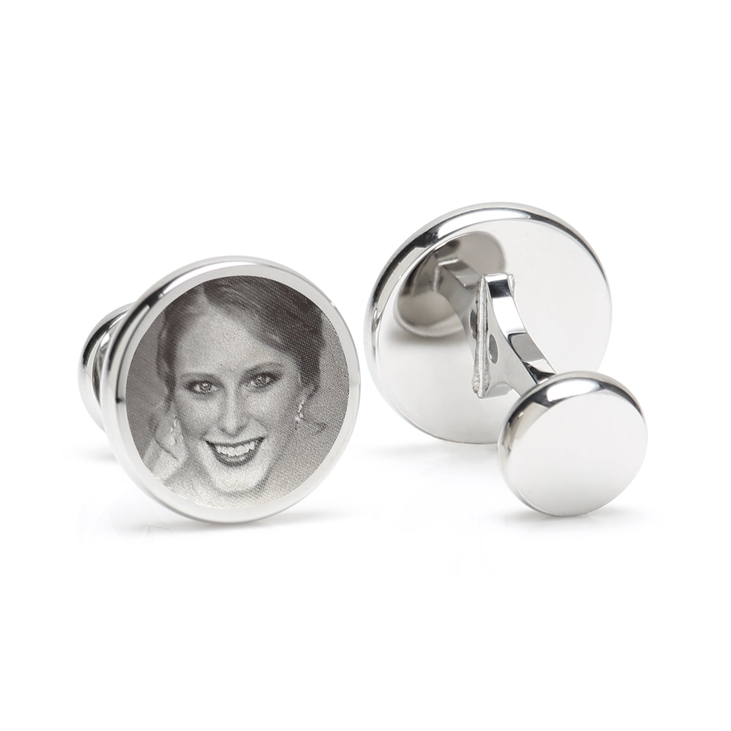 Custom Engraved Round Photo Cufflinks Image 3