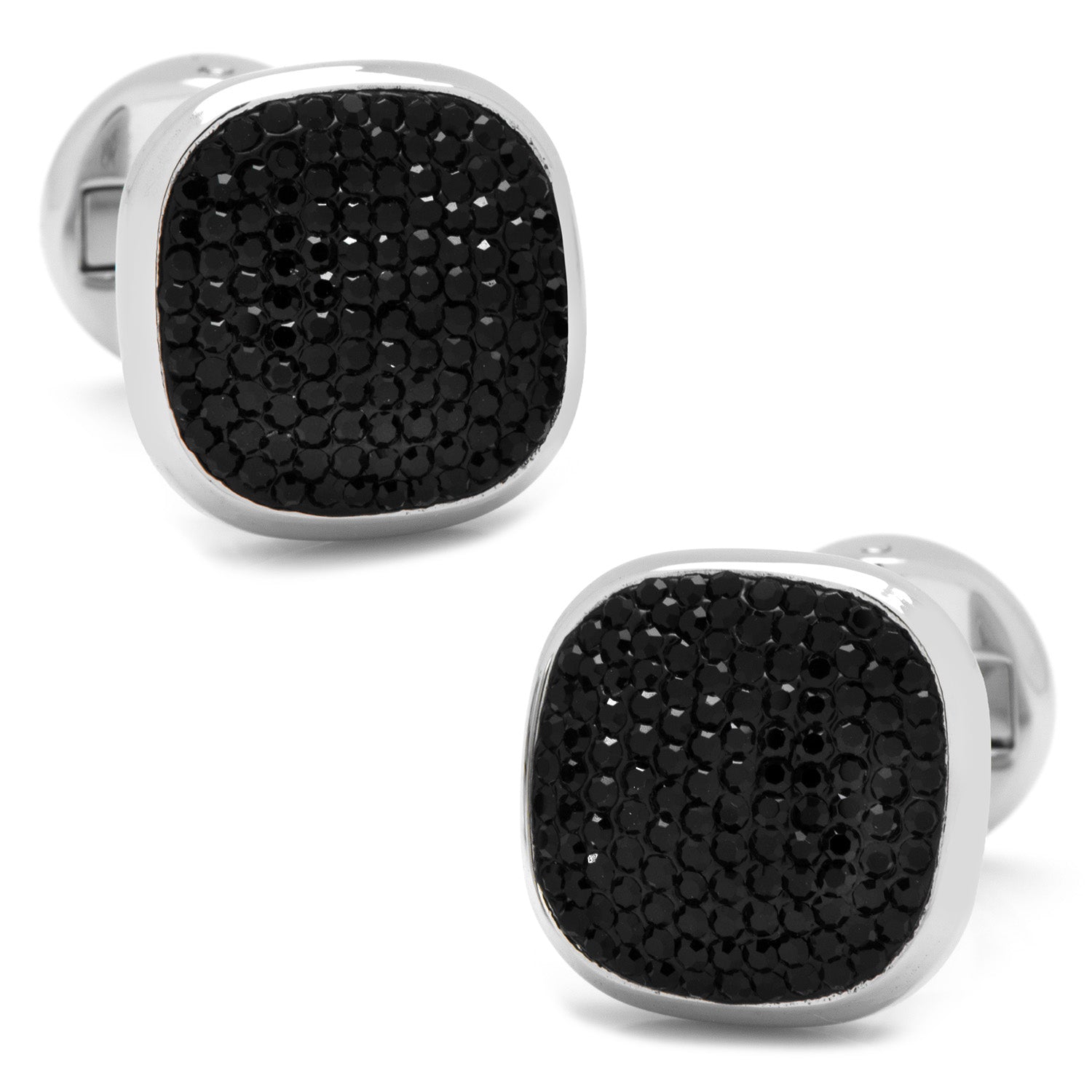 Mixed Pave Crystal and Onyx 5-Stud Set Image 4