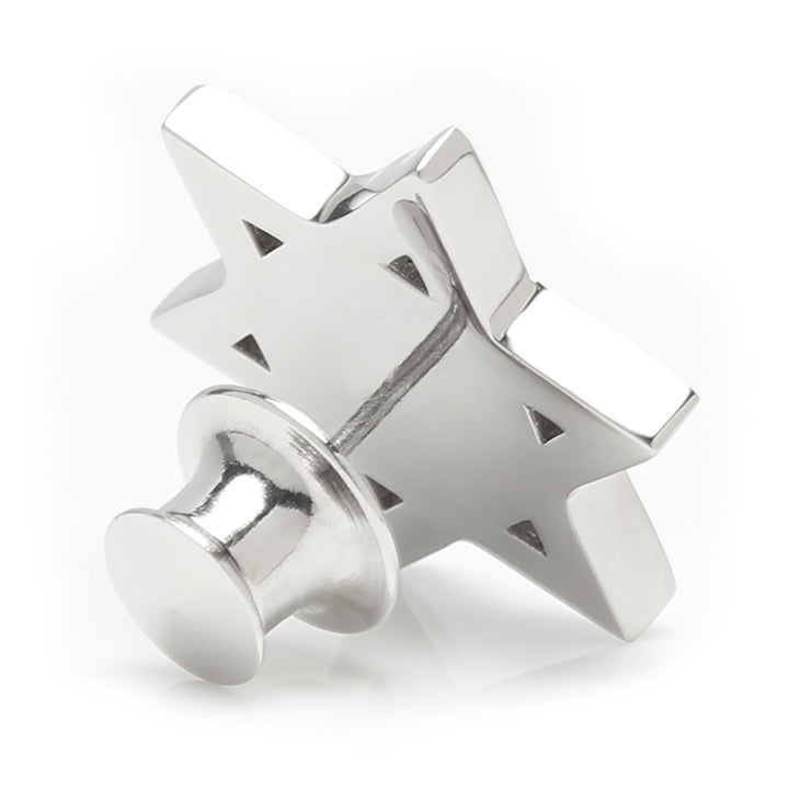 Star of David Stainless Steel Lapel Pin Image 2