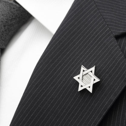 Star of David Stainless Steel Lapel Pin Image 4