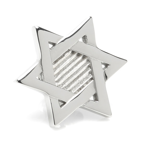 Star of David Stainless Steel Lapel Pin Image 1