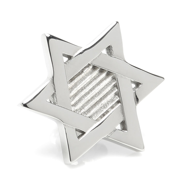Star of David Stainless Steel Lapel Pin Image 1