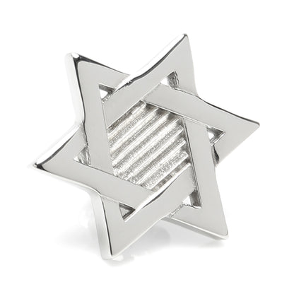 Star of David Stainless Steel Lapel Pin Image 1