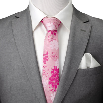 Pink Floral Men's Tie Image 2