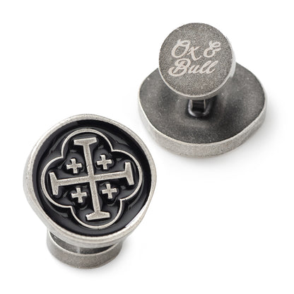 Shipwreck Cross Coin Antique Silver Cufflinks Image 3